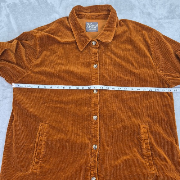 Corduroy Shirt Jacket Rust Orange Women's 1X Plus Barn Chore Gorpcore Country - Picture 10 of 11
